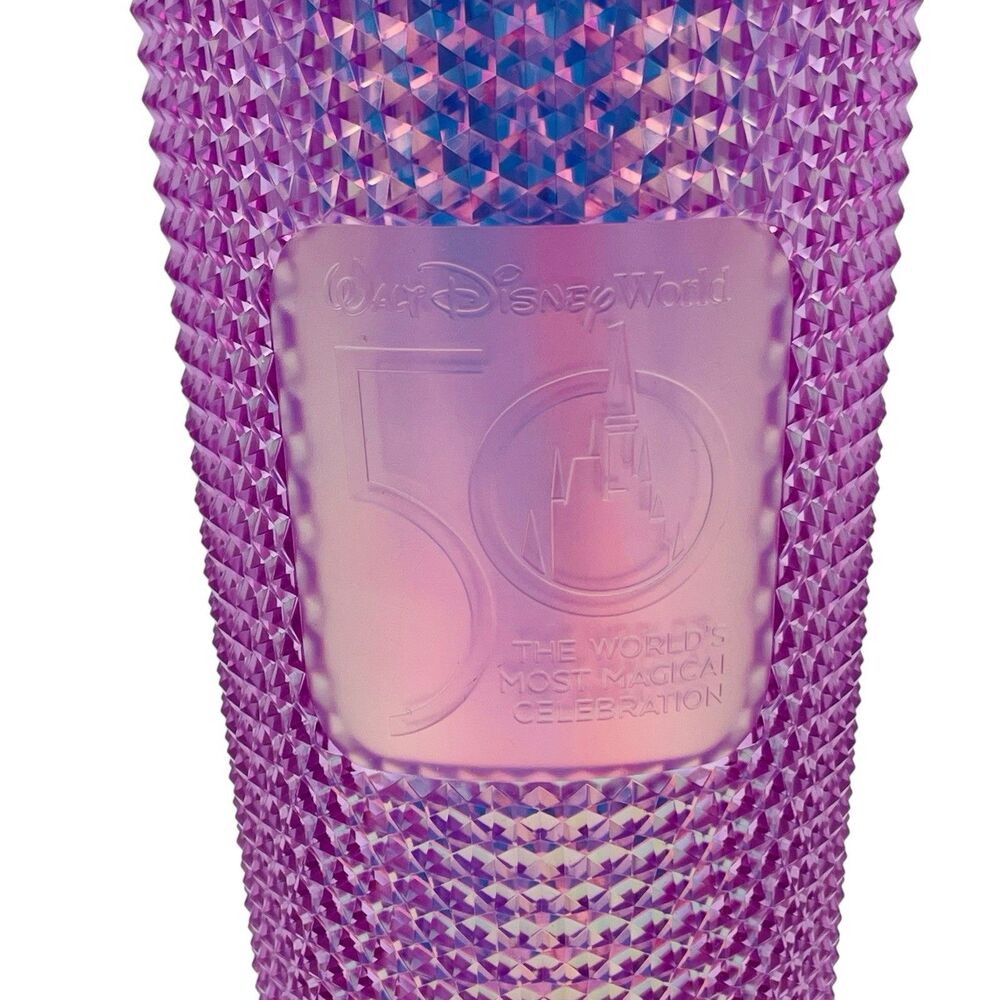 Disneyland Geometric Studded Pink Starbucks Venti Tumbler Cup with Straw *CHIP*